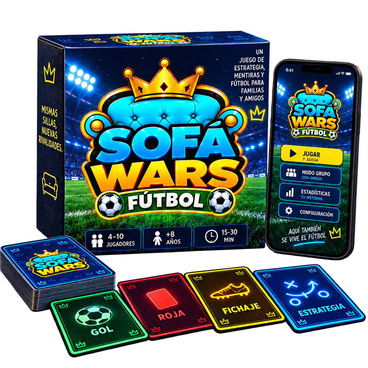Fútbol: caja, cartas y app