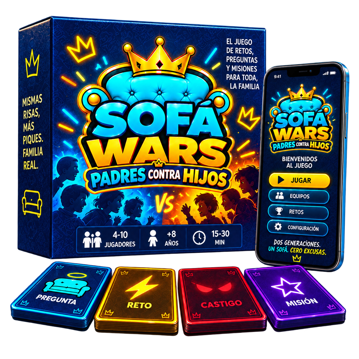 Padres contra Hijos: caja, cartas y app