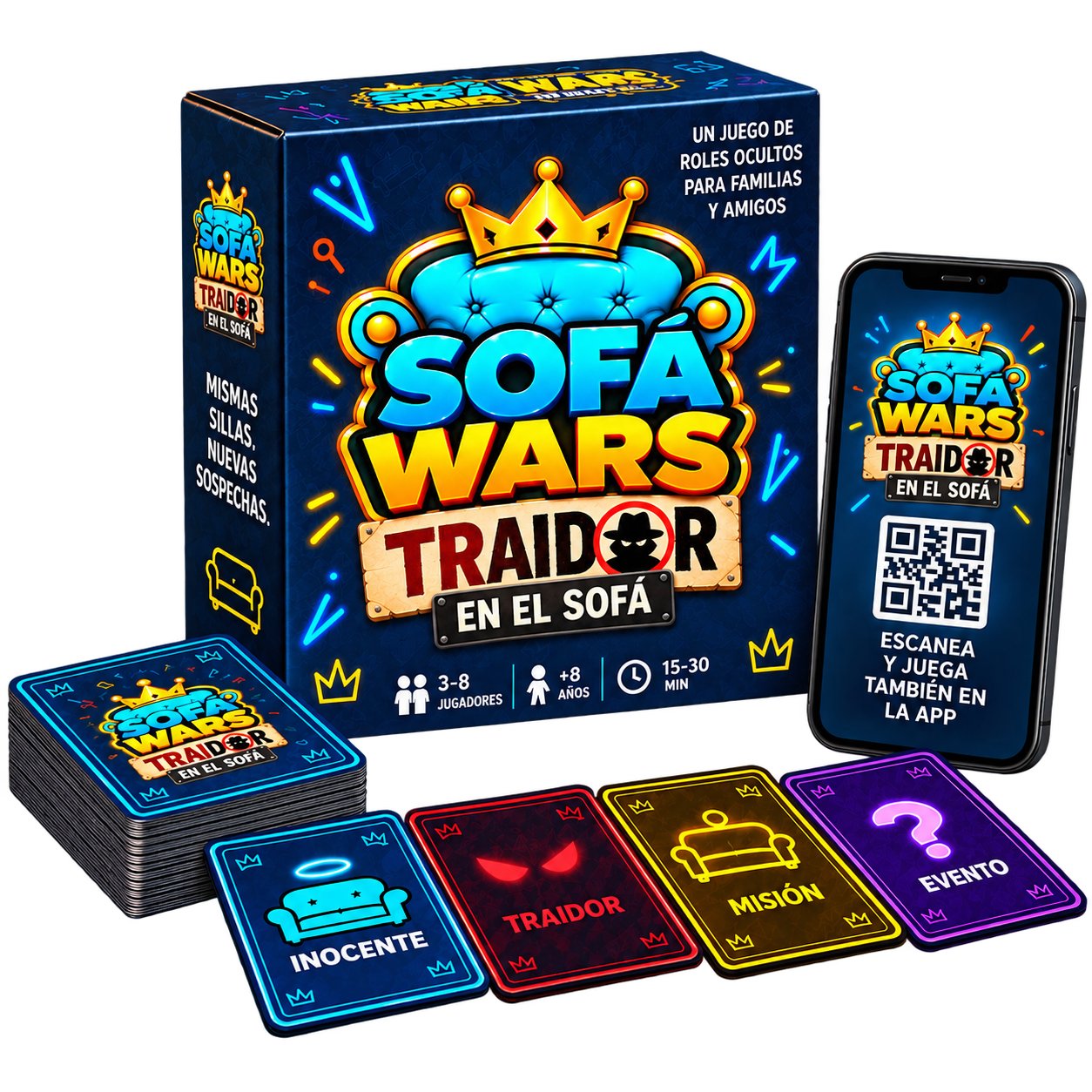 Traidor en el Sofá: caja, cartas y app
