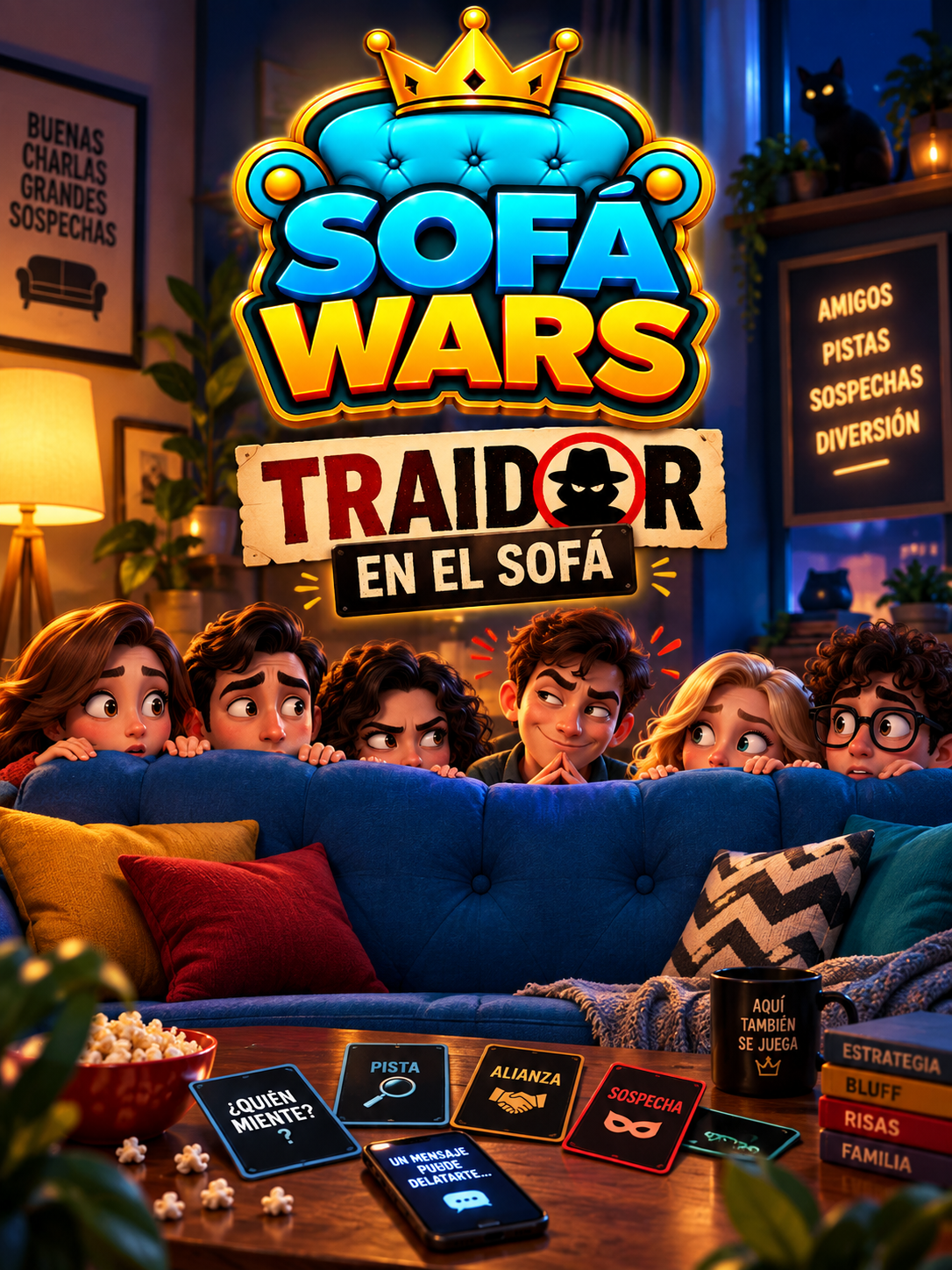 Traidor en el Sofá — mockup del juego